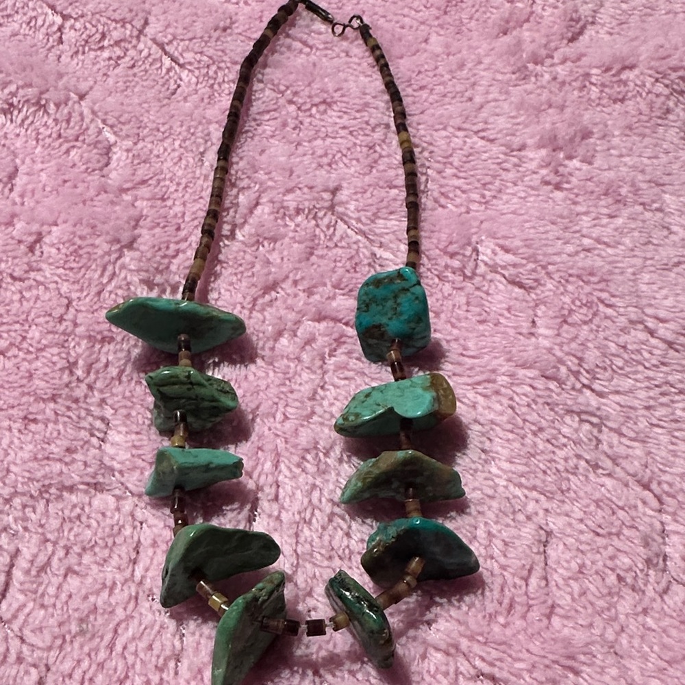 Antigua Green and Brown Stone Necklace